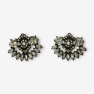 Deco Formal Silver Crystal Earrings